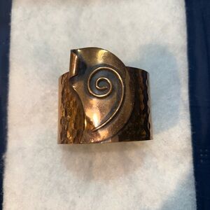 Bronze Spiral Design Cuff Bracelet